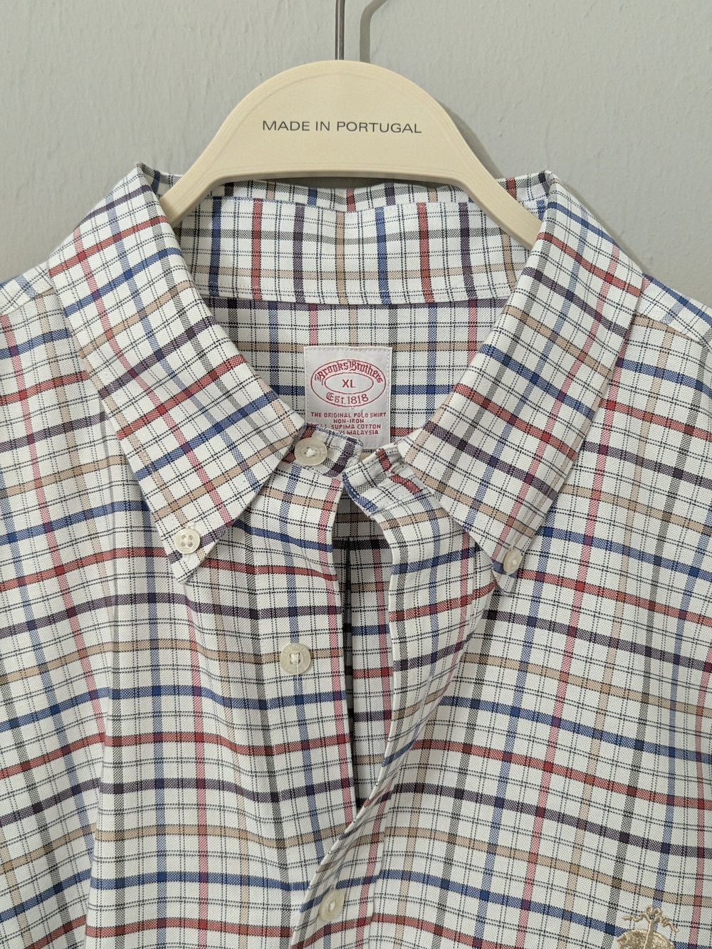 Brooks Brothers Plaid Button-Down Shirt - White, Blue, Red, Tan